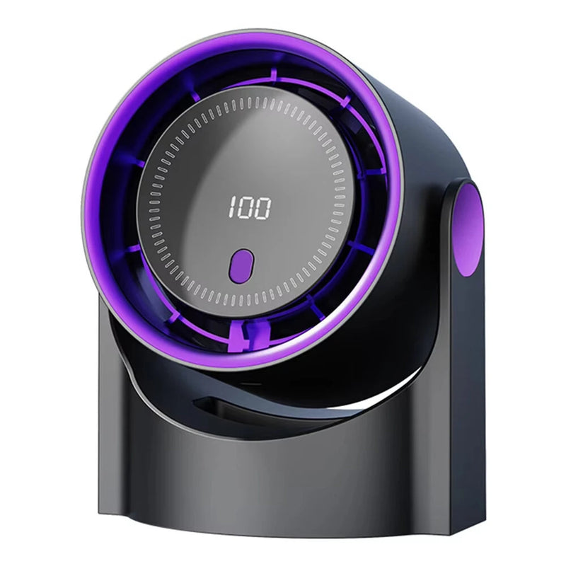 IPRee Mini Cooling Fan Silent Portable Bladeless Fan 100 Level Desktop Fan USB Rechargeable Digital Display High-Speed Circulating Fan