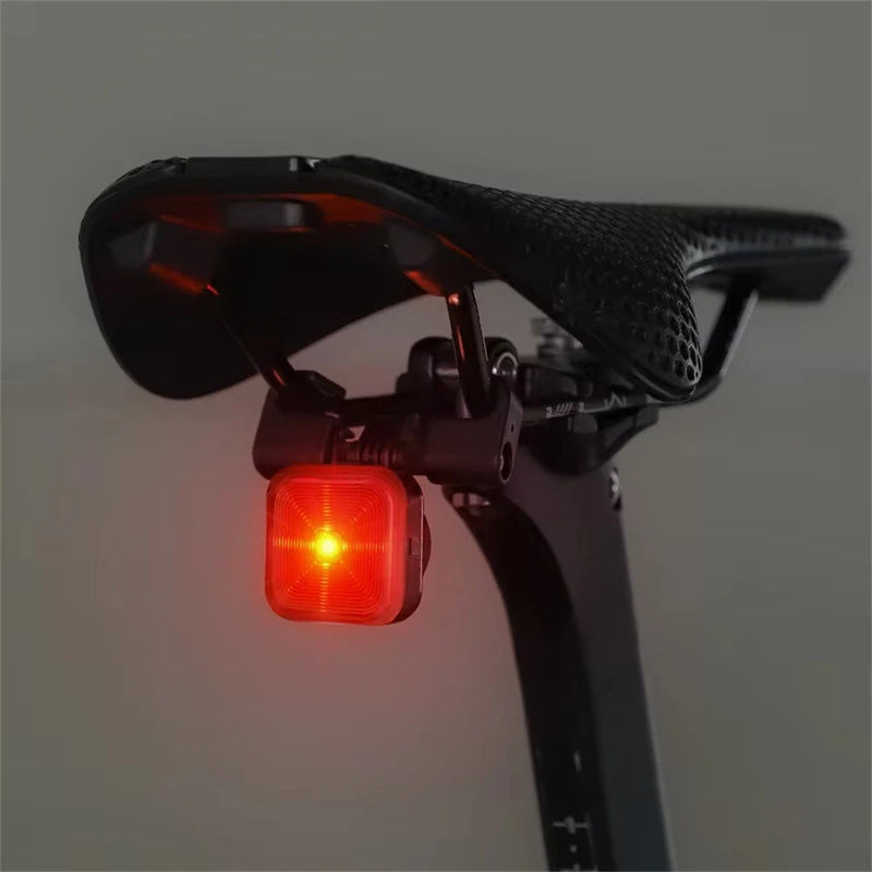 WEST BIKING 20LM LED Square Bicycle Taillight Type-C Charging Waterproof 5 Modes Warning Bike Rear Light for MTB Seat Post/Saddle