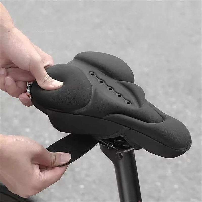 WEST BIKING Comfty High Elastic Silicone Bicycle Saddle Cover Soft Breathable Bike Seat Cushion With Rainproof Cover for Road MTB Outdoor Riding