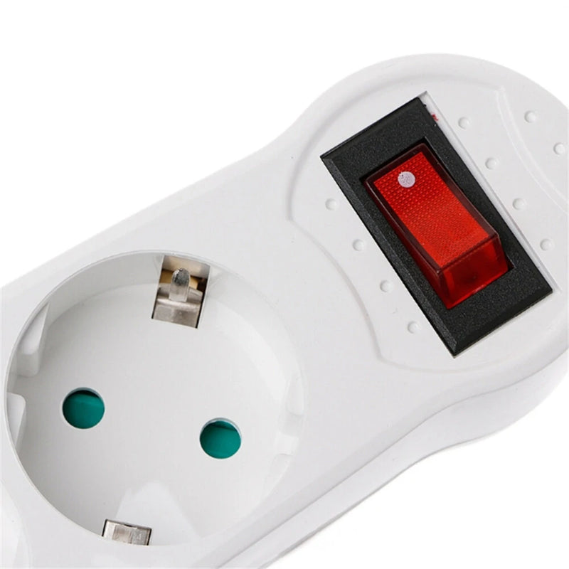 1PCS Dual USB Ports 1 to 3 Way EU Standard Power Adapter Socket Strip Porous Terminal Board 16A Conversion Plug
