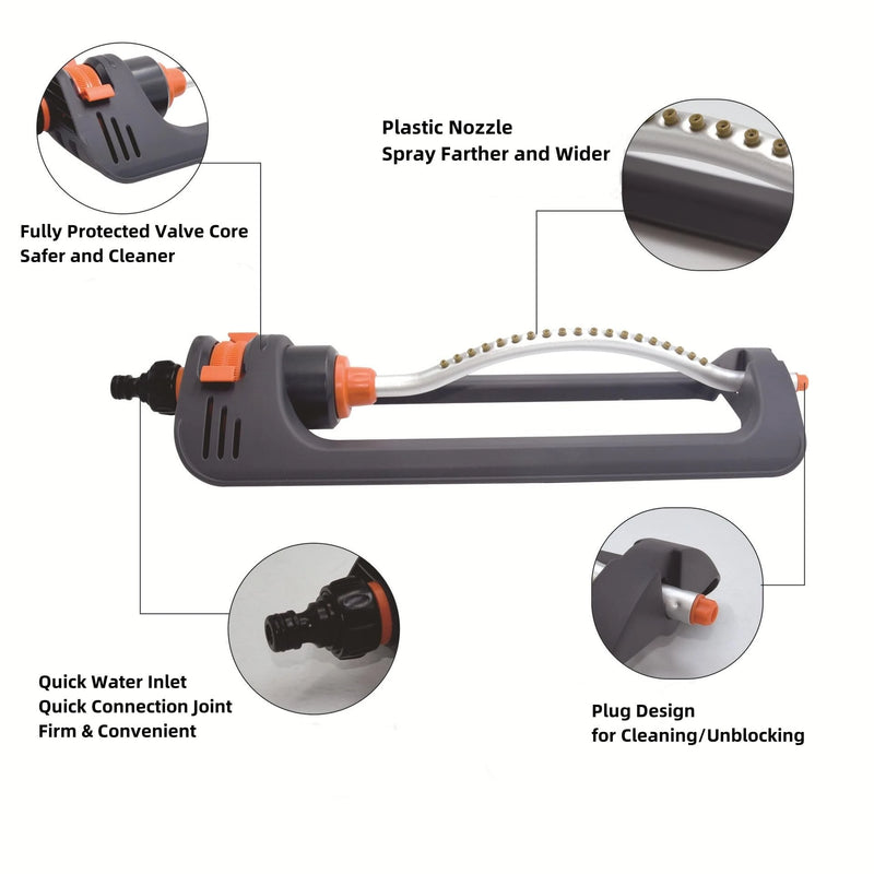 Automatic Oscillating Sprinkler 19 Hole 4 Modes Lawn & Garden Essential Watering System Irrigation Device for Home Gardens Agricultural Fields Water Sprinkler for Lawn