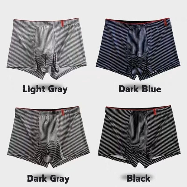4pcs Men's Underwear Sports Boxers, Casual Striped Boxer Trunks, Breathable Comfy High Stretch Boxer Panties