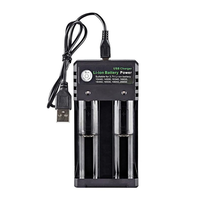 2 Slot 18650 Battery Charger CH2 USB DC 5V 1-2A Input DC 4.2V 1000mA Output for 3.7V Li-ion Battery 10440 14500 16340 16650 18350 18500 26650
