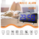 LED Mirror Digital Alarm Clock USB Charging Brightness Adjustable 10 Music Option Power off Memory Function