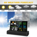 VA Color Screen Indoor And Outdoor Wireless Thermometer And Hygrometer Large Screen Perpetual Calendar Weather Forecast Weather Station Radio Clock