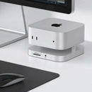 YICOSUN 10-in-1 USB-C Hub Docking Station for MacMini M4 Support 4K60Hz M.2 NVMe/SATA SSD USB3.2 10Gbps 3.5MM SD&TF Aluminum Alloy USB Hub