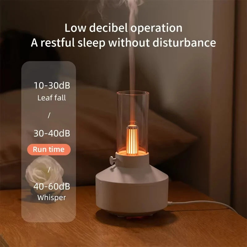 150ML Vintage Lamp Aromatherapy Machine Night Light USB Small Household Appliances Ultrasonic Atomizing Essential Oil Fragrance Humidifier