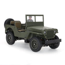 LUXINGZHE 2506-1 RTR 1/16 2.4G 4WD 1941 Willys MB for Jeep Military Truck Off-Road Climbing LED Light Alloy Body Shell Metal Frame Drive Shaft Gear Rock Crawler Full Proportional Retro Simulation Vehicles Models Toys