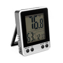 LCD Digital Electronic Temperature Humidity Meter Thermometer Hygrometer Alarm Clock 12/24hrs Display