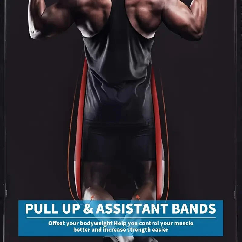 KALOAD 5pc Pull Up Resistance Bands 5-125lbs Assist Exercise Workout Band Set for Fitness Strength Weightlifting and Powerlifting- Stretch Mobility Assistance Bands at Home Gym/Crossfit Training