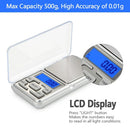 Portable Mini Pocket Electronic Kitchen Scale Digital Pocket Scale 500g Capacity High Precision Balance of 0.01g/0.1g Mini Electronic Grams Reloading Weight Scale Food Scale