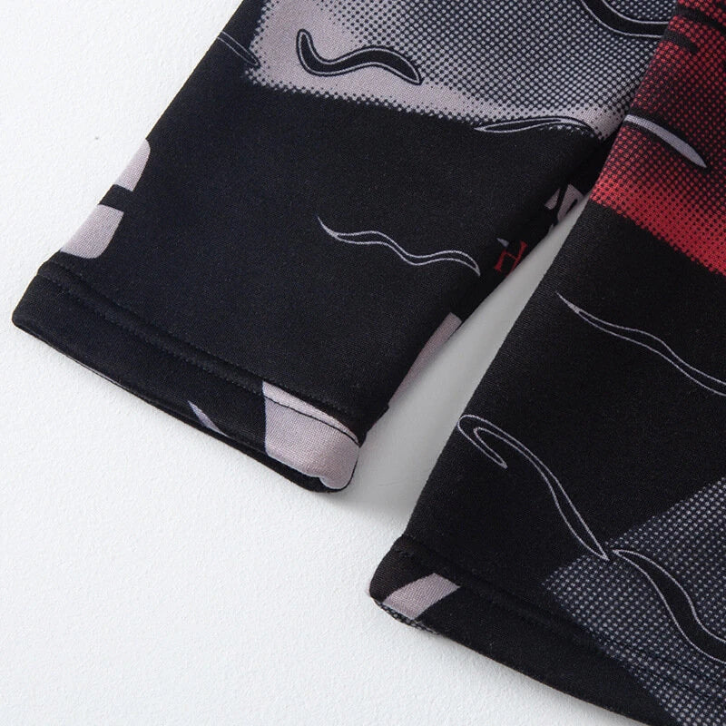 TENGOO Men's Thermal Set, Long Johns Set, 2 Pcs Letter Print Compression Thermal Base Layer Set, Moisture Wicking & Breathable Basic Long Sleeve & Leggings Men Warm Underwear Set, Men's thermal clothing For Outdoor Skiing Running