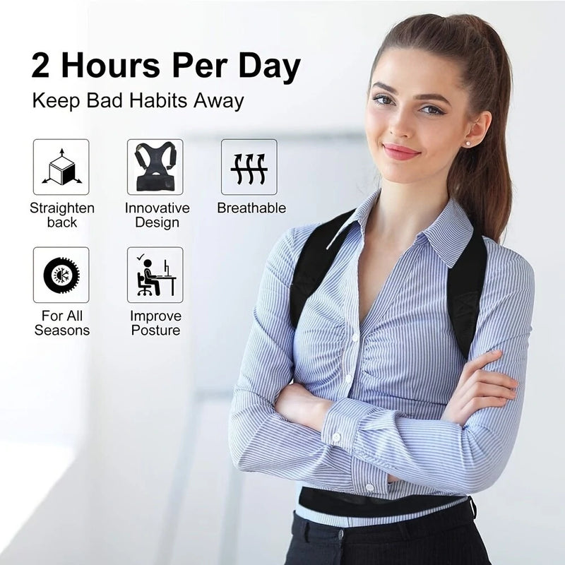 Adjustable Back Support Belt Back Posture Corrector Shoulder Lumbar Spine Support Back Protector