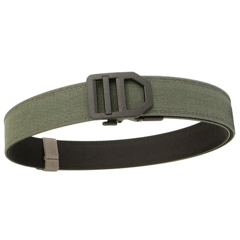 TUSHI 120cm Length Fashion Automatic Buckle Military Tactical Belt Thick Canvas Webbing Outdoor Shooting Waistband for Men Camping Hiking