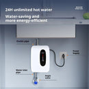 Tevorex 3800W 220V Tankless Electric Water Heater, Smart Wall-Mounted Instant Shower Heater with Adjustable Thermostat for Bathroom or Kitchen