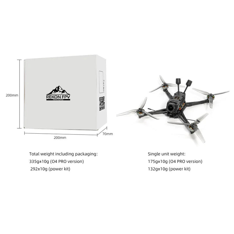 HGLRC Rekon5 Lite HD O4 Pro 206mm 5 Inch 4S Long Range GPS RC FPV Racing Drone PNP BNF with F722 40A MPU6000 AIO