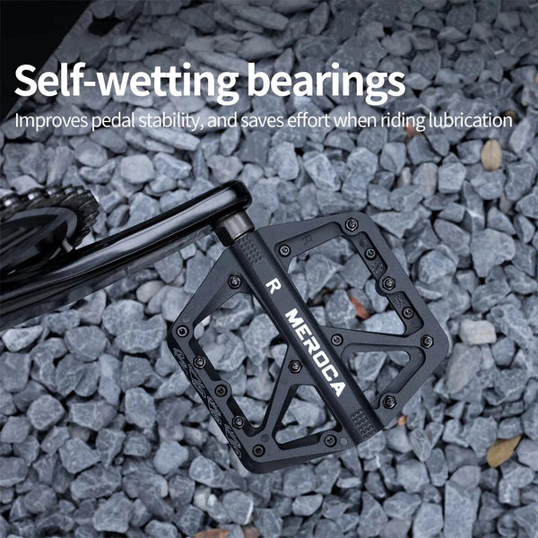 MEROCA Bicycle Pedals Mountain Bike Pedals Lightweight Nylon Bearing Lubricated Width Non-slip Pedals for MTB Cycling