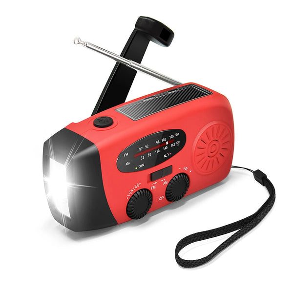 Weather Alert Emergency RadioAM/FM/NOAA Emergency Radio Solar Hand Crank USB Charging Generator 2000mAh Power Bank Flashlight