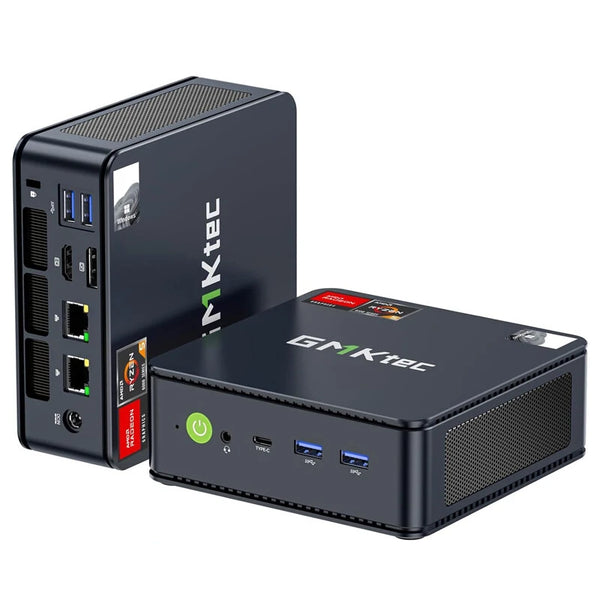 GMKtec M6 AMD Ryzen 5 6600H Mini PC Max 4.5GHz Windows 11 Pro WIFI 6E USBC 4.0 DDR5 Dual SSD Slot 4K Triple Screen Display Mini Computer Desktop PC