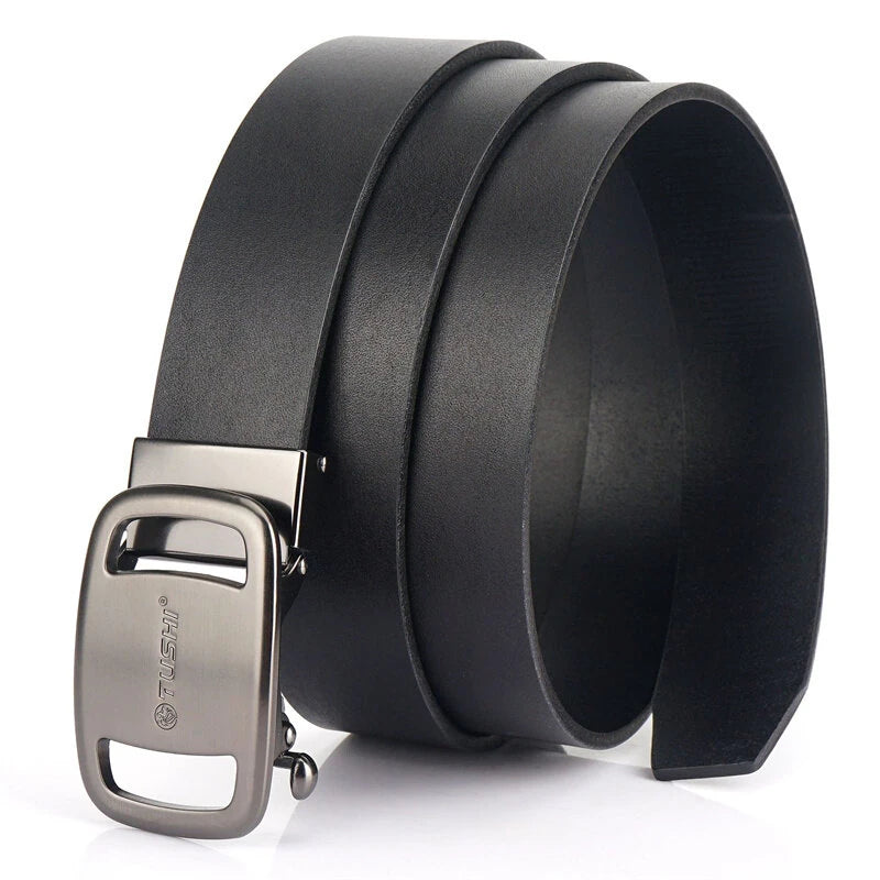 TUSHI Men's Belts 130cm Genuine Leather Bussines Fashion Belt Luxury Casual Brand Waistband High Quality Belts