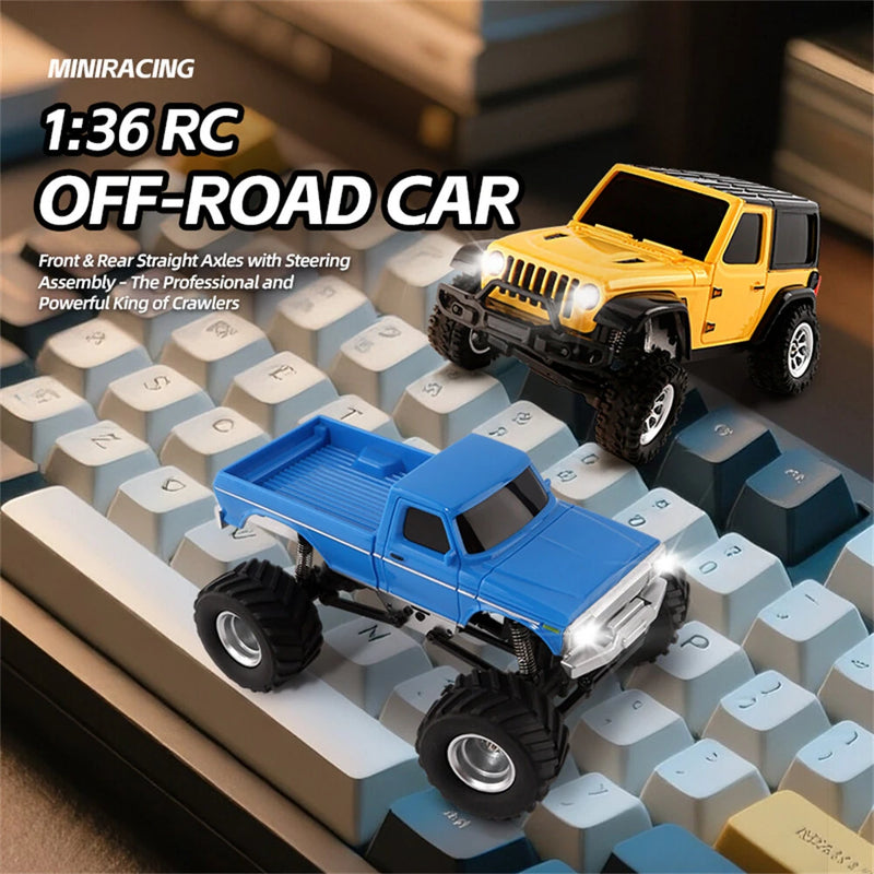 JIABAILE 3601 3602 RTR 1/36 2.4G 4WD RC Car Rock Crawler Off-Road Climbing Truck LED Lights Full Proportional Vehicles Models 60 Minutes Playing Time Toys