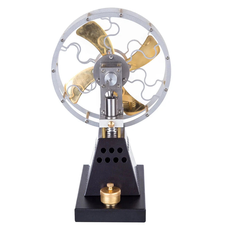 STARPOWER YH003 Vintage 4-Blades Heat Powered Thermal Stove Fan Stirling Engine Model Physics Science Discovery Experiment Gift Collection Toys