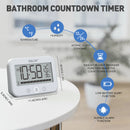 BALDR Waterproof Countdown Thermometer Hygrometer Multifunctional Electronic Thermometer And Hygrometer With Countdown Function Bathroom Clock Thermometer Hygrometer Alarm Reminder