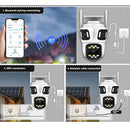 8MP 3 Lens Full HD WIFI IP Camera 8x Zoom 3 Screens Preview IP66 Waterproof Night Vision Two-Way Audio WiFi bluetooth SD Card Cloud Storage