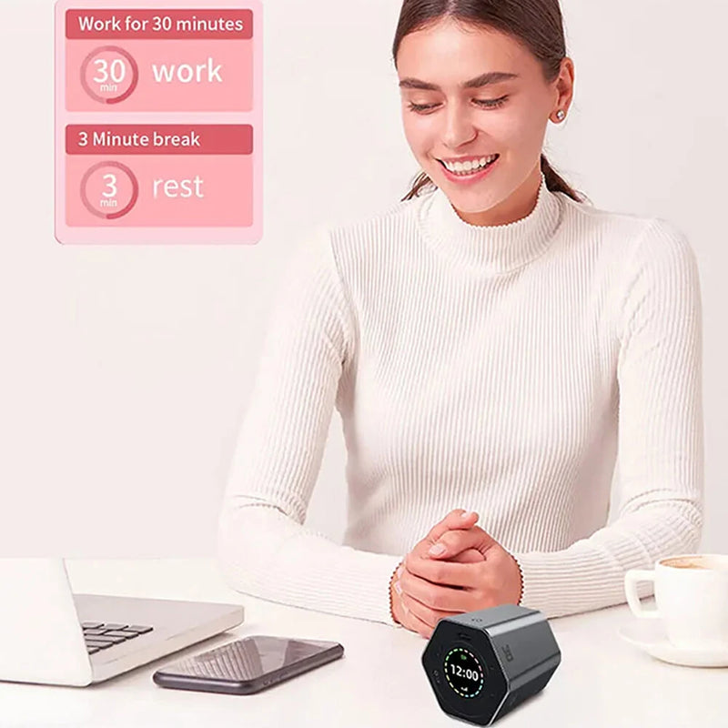 Hexagon Digital Clock Timer Magnet Cube Timer Kitchen Hexagon Flip Timer for Study Cooking Training Easy to Use Magnetic