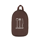Portable Camping Kitchen Utensil Organizer Bag, Convenient Carry Case For Outdoor BBQ & Cooking Tools, Compact Cutlery Travel Set