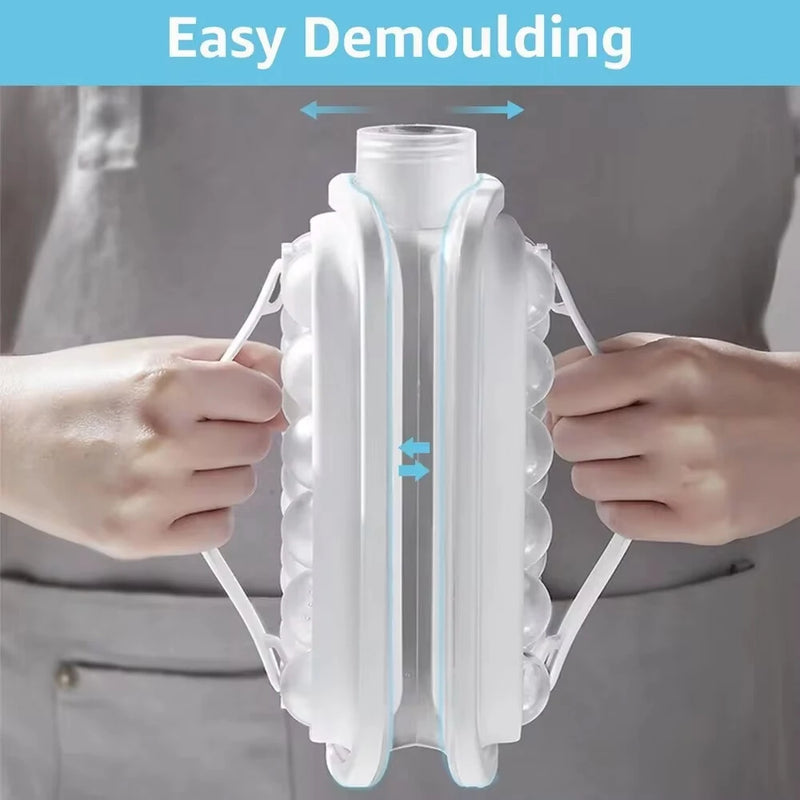 Portable Ice Hockey Pot 2 In 1 Water Bottle Ice Ball Machine Bottle Reusable Round Ice Cube Molds For Whiskey Juice Cocktails Kitchen Bar Ice Tools