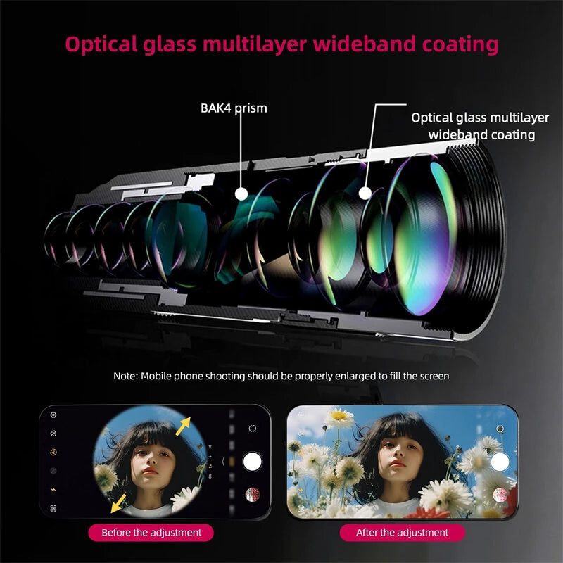 IPRee 22X Monoculars Metal Telescope Lens  Concert HD Mobile Phone Camera Telescope for Hiking Camping Wildlife Observation Moon Sports Game Concert Watching