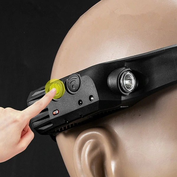 XMUND Multi-function Wave Induction COB LED Headlight Outdoor Riding Light USB Charging Night Running Light Strong Light Headlamp W689-3