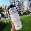 Tyeso 900ml/1200ml Portable Double Layer 304 Stainless Steel Water Bottle, Cold and Hot Coffee, Travel Gym Mug with Lid and Straw, Car Thermos Cup