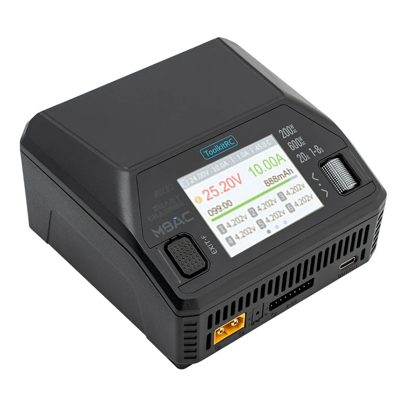 ToolkitRC M8AC AC 200W DC 600W 65W  IPS 2.4 Inch LCD Screen Chargerfor 1-8S LiPo LiHV LiFe Lilon LTO 1-12S Pb 1-20S NiMH Battery