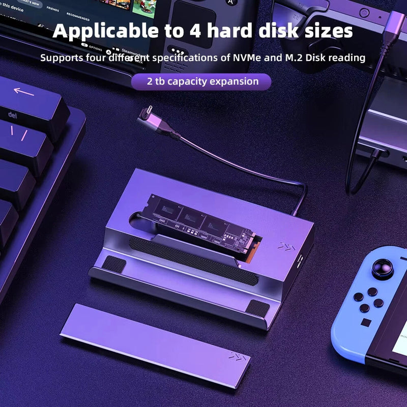 7-in-1 USB-C Steam Deck Docking Station with M.2 NVME SSD Card Slot HUB Type C to HD 4K60Hz 1000M Gigabit Ethernet USB 3.0 Hub for Macbook
