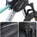 DTUCYCLE Bicycle Front Frame Separable Organizer Bag Waterproof Touch Screen Cycling Bag Triple Hoop Loop Fastening Bike Tube Bag for MTB Road
