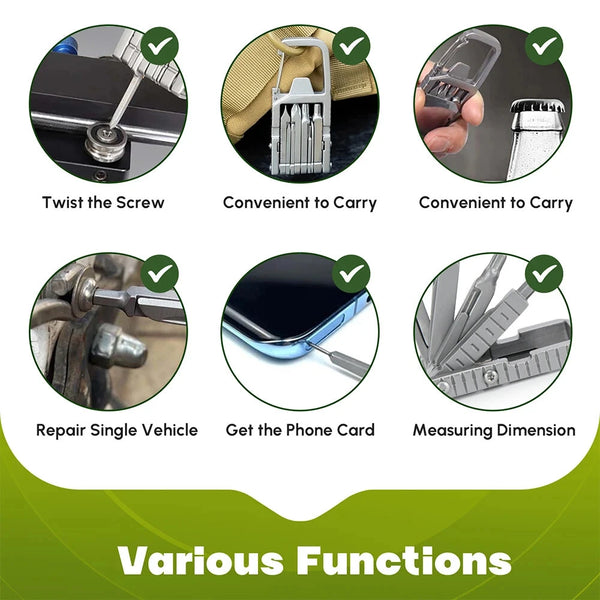 IPRee 13 in 1 Folding Multi-function Tool Stainless Steel Portable Bottle Opener Folding Screwdriver Outdoor Bicycle Repair Tool