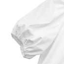 VONDA Womens Casual Round Neck Shirt Dress Puff Sleeve Short Dress A Line Solid Tunic Mini Dresses Plus Size