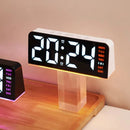 Digital Alarm LED Clock Mood Light TEMP Date Week 2 Alarms Snooze Electronic Table Clock 4 Levels Brightness 12H 24H LED Clock