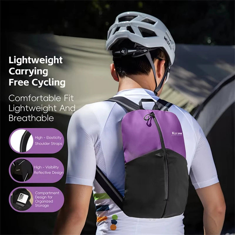 WEST BIKING 3L Reflective Warning Cycling Backpack Comfort Fit Lightweight Breathable Portable Waterproof MTB Road Bike Bag for Outdoor Sports Travel