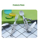 IPRee Outdoor Stainless Steel Multifunctional Camping Folding Knife Fork and Spoon Camping Equipment Panier Osier Camping Equipment