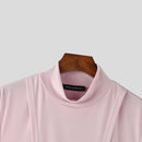 INCERUN Mens Solid Color Split Design Sleeveless T-Shirt Fashion Half Turtleneck Top for Male