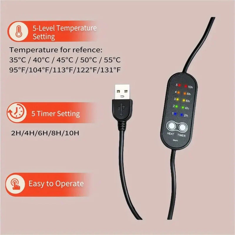 IPRee Winter Round Rabbit Fleece Usb Interface Waterproof Heating Seat Cushion, Office Outdoor Car Electric Heating Seat Cushion