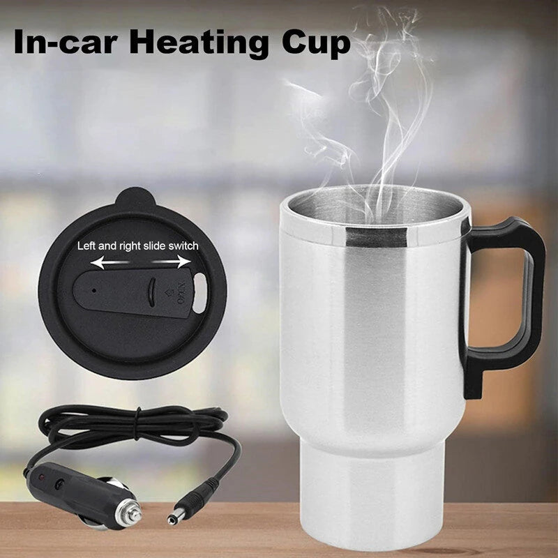 IPRee Car Kettle Electric Kettle Camping 12V 450ml Portable Travel Car Truck Kettle Hot Water Heater Bottle for Tea Coffee Making Heating Cup
