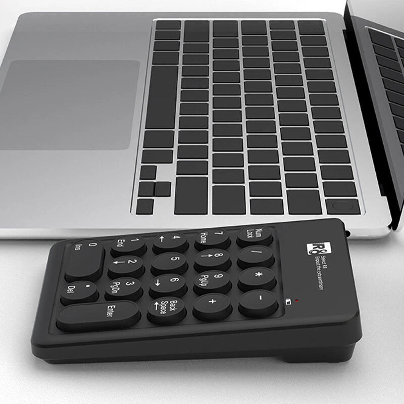 R8 1817 Mini Wireless Numeric Keypad 18-Keys Ergonomics Numpad 2.4G Wireless Keyboard Plug and Play for Offices Computer Gamer