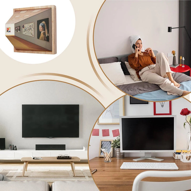 Naked Eye 3D Visual LED Wall Art with LED Lights with Stand Night Light with 3 Lighting Effects Wall Mounted Atmosphere Light for Living Room