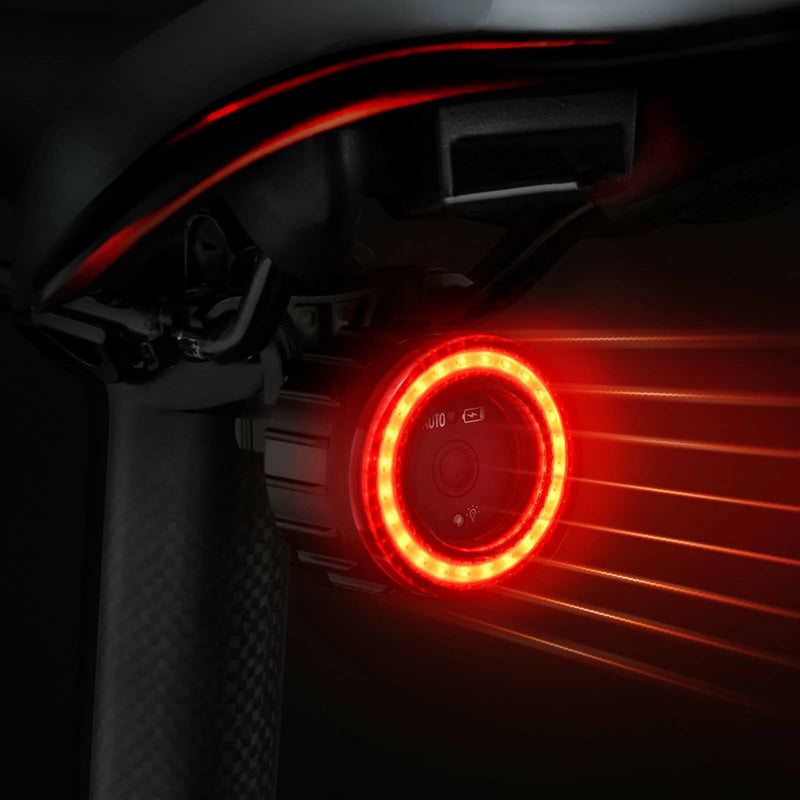 MEROCA Bicycle Rear Light USB Charging High Visibility Multifunction Flashing With Brake Sensor Tail Light MTB Road Bike Lamps