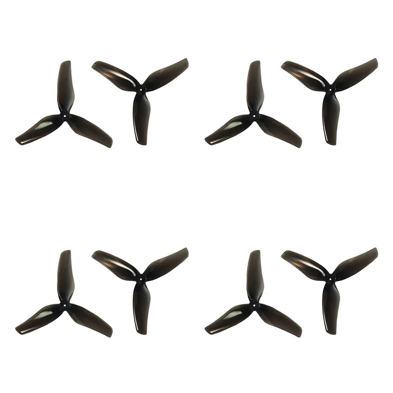 8 Pairs Gemfan Hurricane 2009 2 Inch 3-Blade Clear Black Propeller 1.5mm 1 Hole for 1103 Motor RC FPV Racing Drone