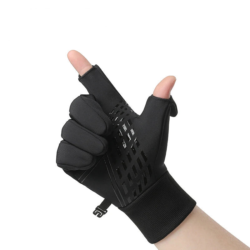 XANES Winter Warm Bike Gloves Touch Screen Outdoor Windproof Waterproof Cold-proof Gloves for Driving Cycling Fishing Skiing